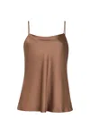 Herno Straight Neckline Satin Finish Top In Brown
