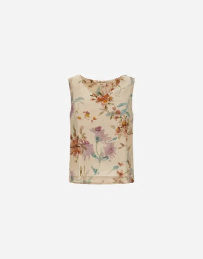Herno Top In Floral Print In Multi