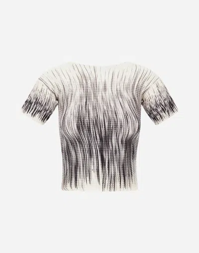 Herno Top In Shades Of Pleat In Black/grey