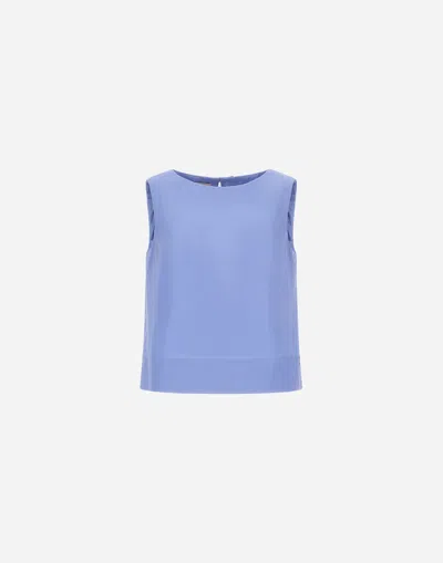 Herno Top In Smart Cotton Popeline In Blue