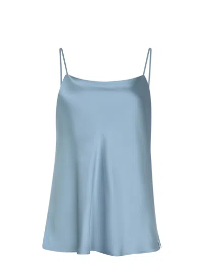 Herno Satin Top In Acqua Marina