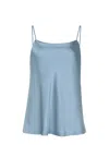 Herno Embossed Tank With Flared Hem In Acqua Marina