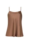 Herno Straight Neckline Satin Finish Top In Cammello