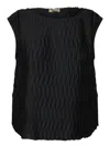 Herno Embossed Black Jersey Top