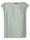 Herno Light Green Embossed Jersey Top In Green