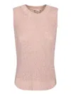 Herno Sleeveless Lightweight Top With Sequins In Pink