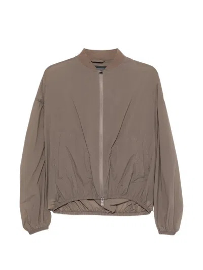 Herno Tortora Polyamide Bomber Jacket In Brown