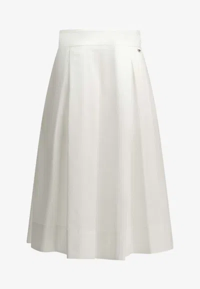 Herno Trapeze A-line Midi Skirt In White