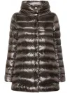 Herno Trapeze Down Jacket With High Collar In Gray