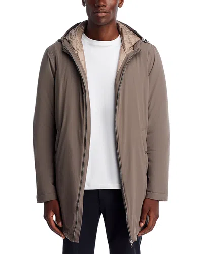 Herno Travel Nylon Stretch Packable Hooded Parka In Burgundy
