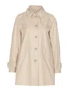 Herno Medium Length Waterproof Beige Cotton Trench Coat With Buttons Women In Beige