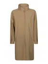 Herno Single-breasted Midi Coat In Beige
