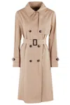 Herno Classic Double-breasted Cotton Trench Coat In Cammello