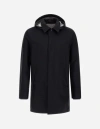 Herno Lightweight Hooded Raffia Jacket For Men In Black