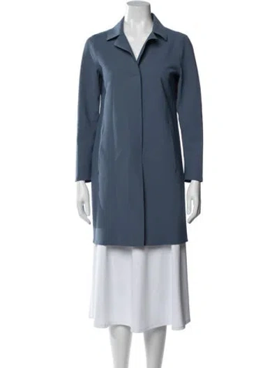 Pre-owned Herno Trench Coat In Blue