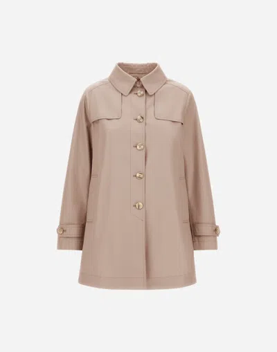 Herno Trench Coat In Dean And Monogram In Brown