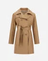 Herno Trench Coat In Dean In Camel