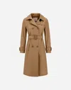 Herno Trench Coat In Delon And Monogram In Camel