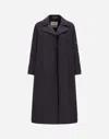Herno Trench Coat In Delon And Monogram Lurex In Blu Navy