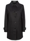 Herno Trench Coat With Belted Cuffs And Flap Pockets In Black