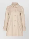 Herno Medium Length Waterproof Beige Cotton Trench Coat With Buttons Women