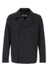 Herno Navy Blue Cotton Trench Coat