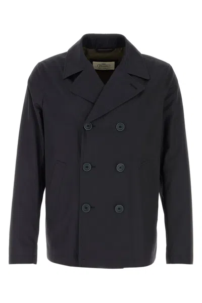 HERNO TRENCH IN COTONE BLU NAVY  UOMO