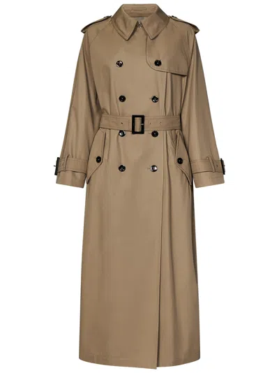 Herno Light Cotton Canvas Trench Coat In Sand