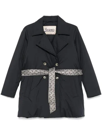 Herno Trench With `ecoage` Belt In Blue
