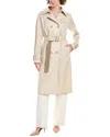 Herno Beige Cotton Double-breasted Trench Coat With Adjustable Sleeves In Brown