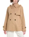 Herno Camel Cotton Dean Short Trench Coat In Brown