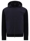 Herno Blue Wool And Nylon Hooded Jacket