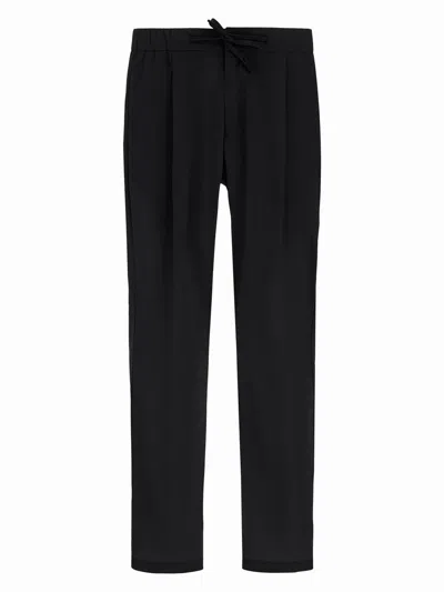 Herno Ultralight Stretch Nylon Trousers In Black