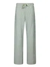 Herno Textured Green Trousers With And Drawstring Waist