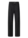 Herno Black Trousers With Wavy Pattern And Drawstring Waist