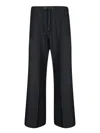 Herno Fine Mesh Black Trousers In Black