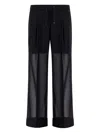 Herno Semi-sheer Mesh Straight-leg Trousers In Black