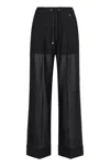 Herno Semi-sheer Mesh Straight-leg Trousers