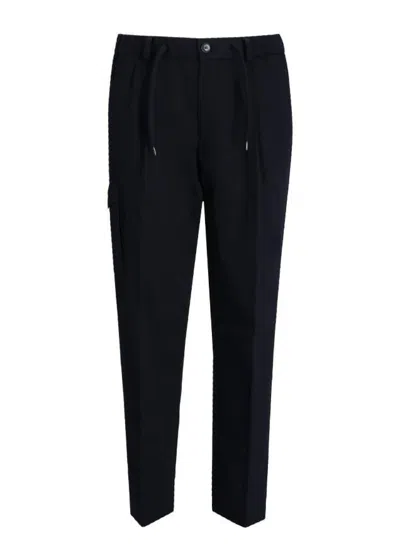 Herno Pure Cotton Resort Cargo Trousers In Black