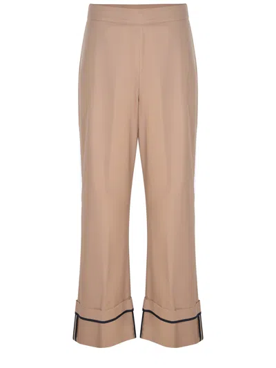 Herno Trousers Made Of Cotton In Brown