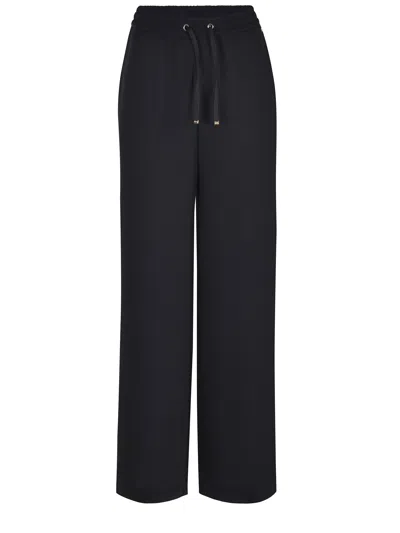 Herno Trousers Made Of Crpe Polyester In Black