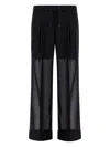 Herno Semi-sheer Mesh Straight-leg Trousers In Black