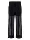 Herno Semi-sheer Mesh Straight-leg Trousers In Black
