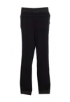 Herno Straight Leg Trousers With Elasticized Waist And Pockets In Black