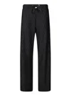 Herno Black Trousers With Wavy Pattern And Drawstring Waist In Black