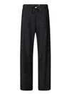 Herno Black Trousers With Wavy Pattern And Drawstring Waist In Black