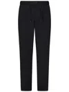 Herno Black Bi-stretch Tricot Jersey Trousers In Black