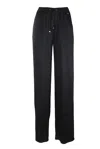 Herno Black Satin Effect Wide-leg Pants In Black