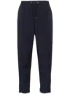 Herno Lightweight Drawstring Cropped Trousers In Blue