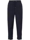 Herno Lightweight Drawstring Cropped Trousers In Blue
